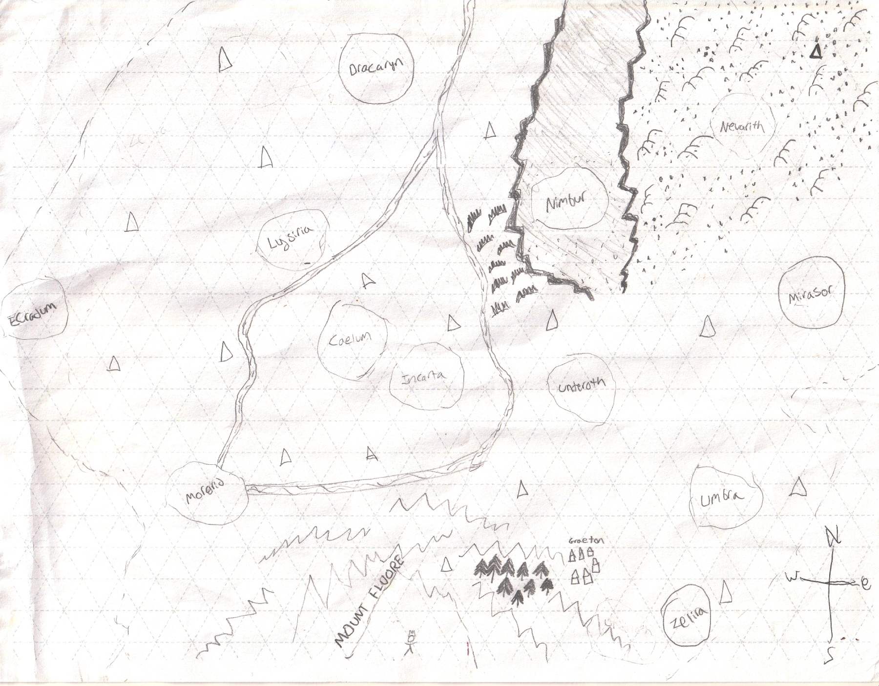 Sketch of Evania Map Early Dice Map of Evania